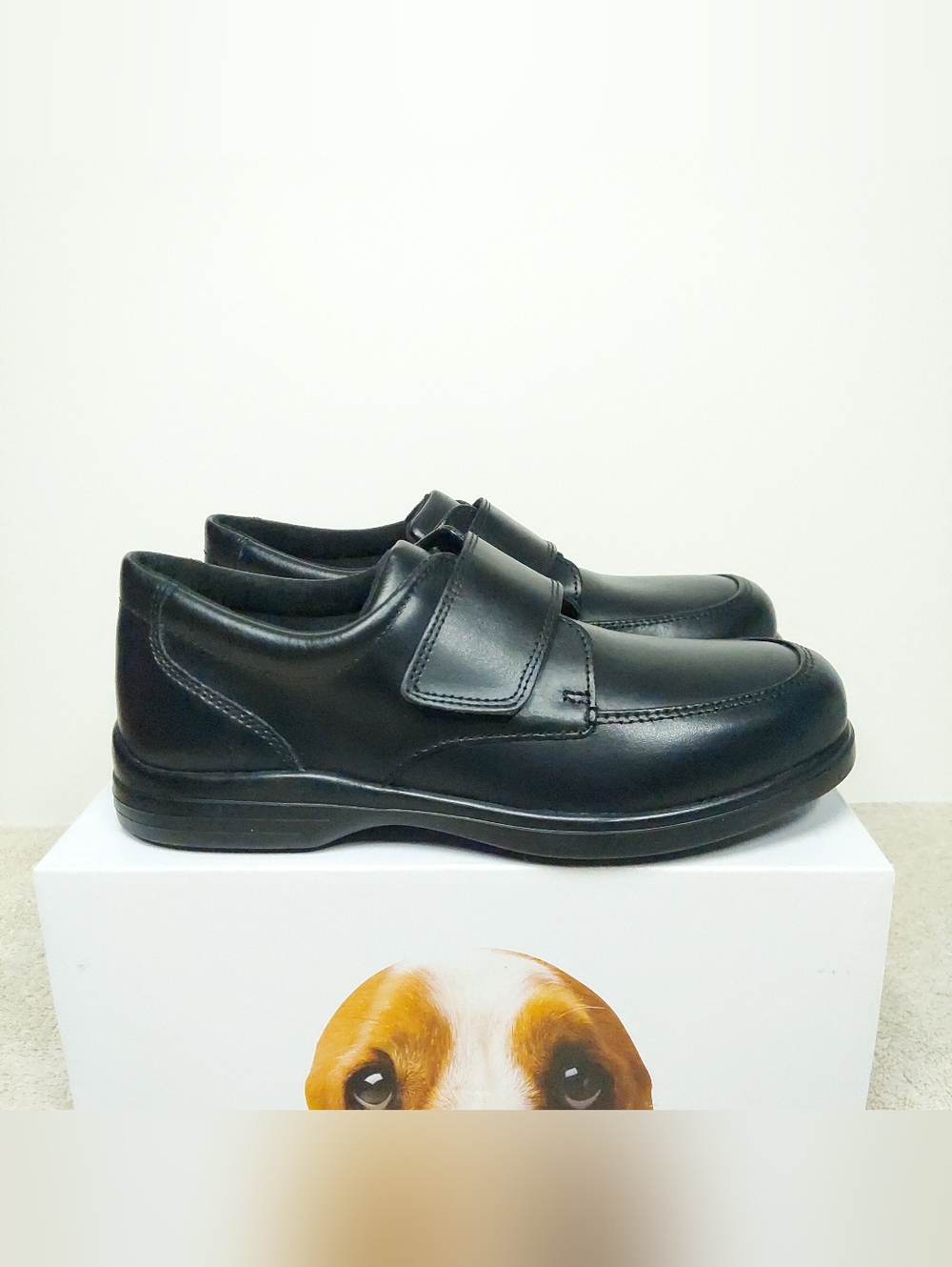 Hush Puppies Boys Black Leather Slip-On Formal Dress School Shoes Size 3.5 NWT - Picture 2 of 13